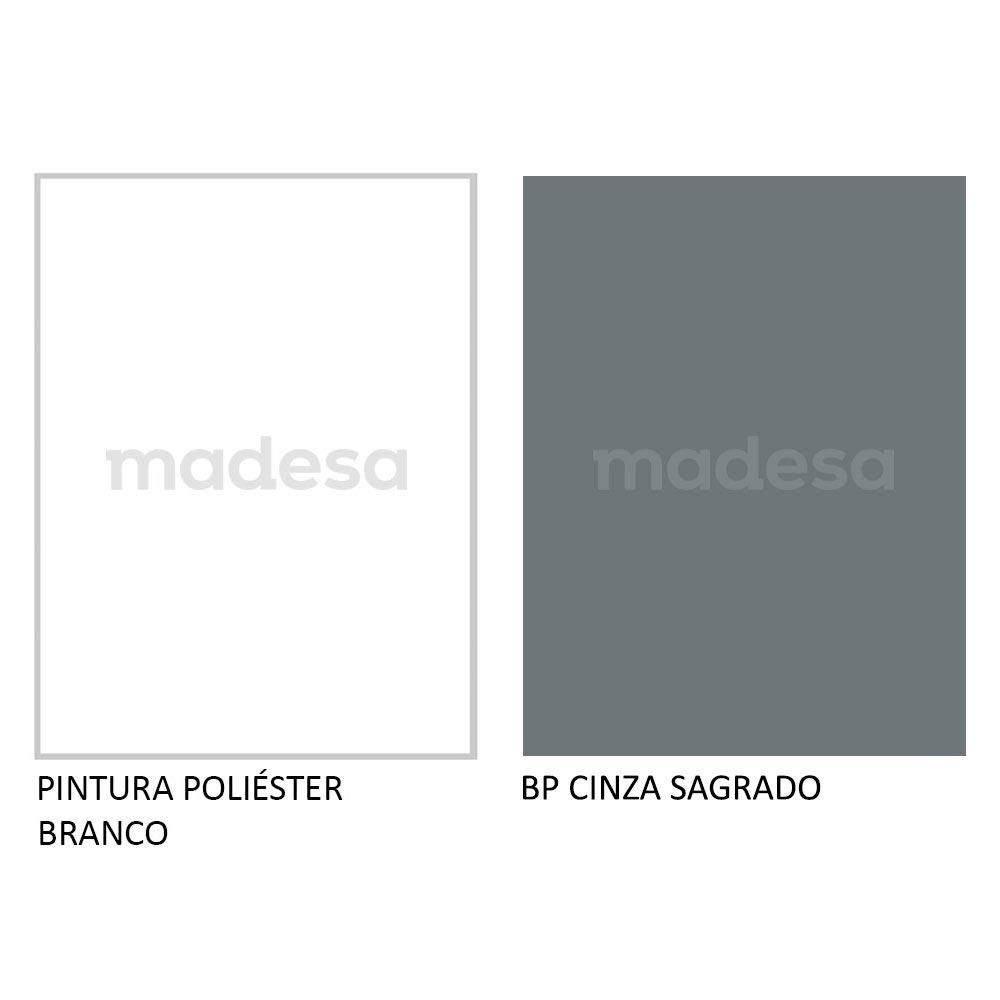 Armário Aéreo Madesa Agata 80 cm 2 Portas - Branco/Cinza