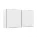 Armário Aéreo Madesa Lux 120 cm 2 Portas - Branco/Branco Veludo