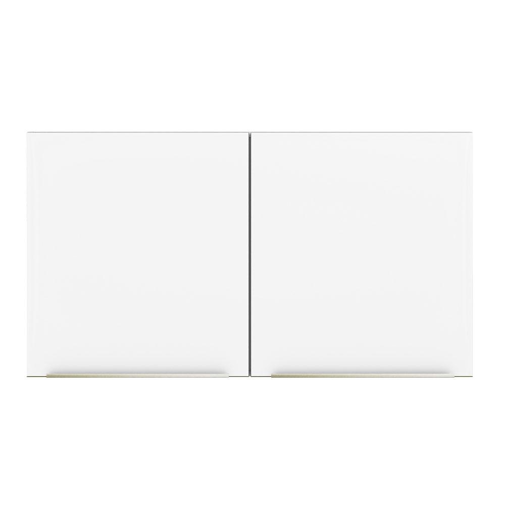 Armário Aéreo Madesa Lux 120 cm 2 Portas - Branco/Branco Veludo