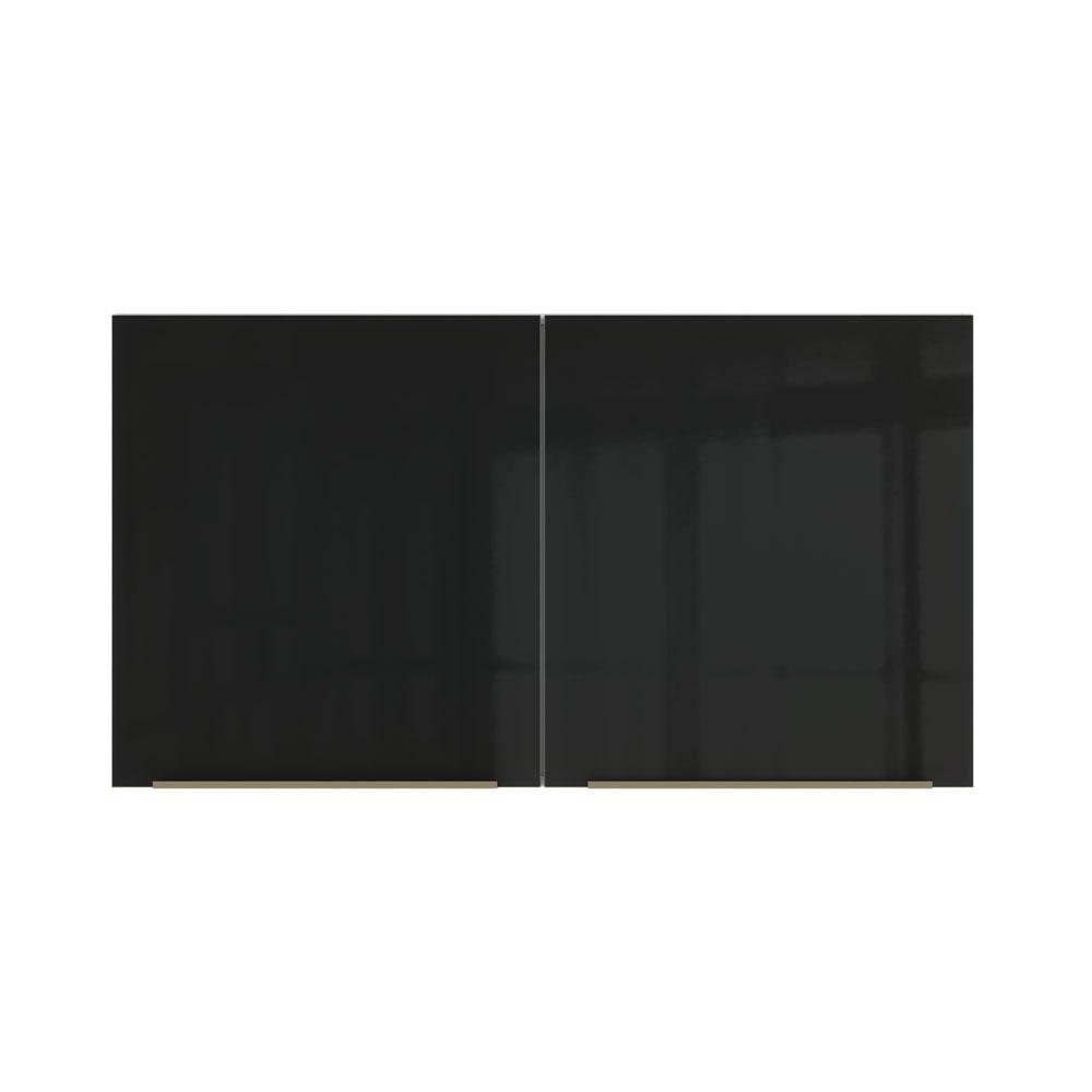 Armário Aéreo Madesa Lux 120 cm 2 Portas - Branco/Preto