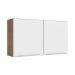Armário Aéreo Madesa Lux 120 cm 2 Portas - Rustic/Branco Veludo