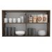 Armário Aéreo Madesa Lux 120 cm 2 Portas - Rustic/Preto