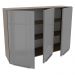 Armário Aéreo Madesa Lux 120 cm 3 Portas - Rustic/Cinza