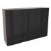 Armário Aéreo Madesa Lux 120 cm 3 Portas - Rustic/Preto