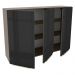 Armário Aéreo Madesa Lux 120 cm 3 Portas - Rustic/Preto