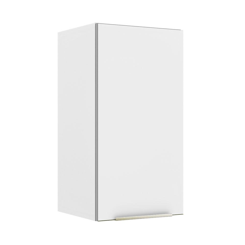 Armário Aéreo Madesa Lux 35 cm 1 Porta - Branco/Branco Veludo