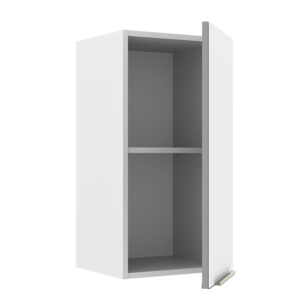 Armário Aéreo Madesa Lux 35 cm 1 Porta - Branco/Branco Veludo