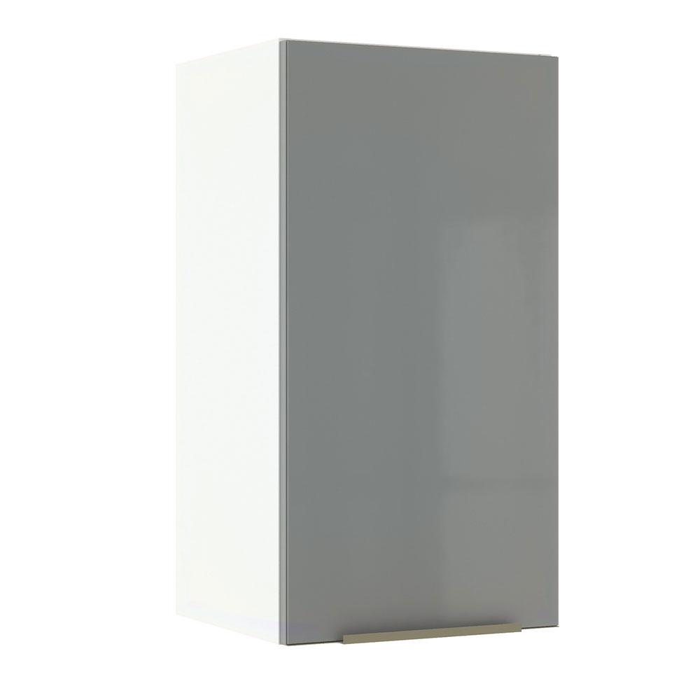 Armário Aéreo Madesa Lux 35 cm 1 Porta - Branco/Cinza
