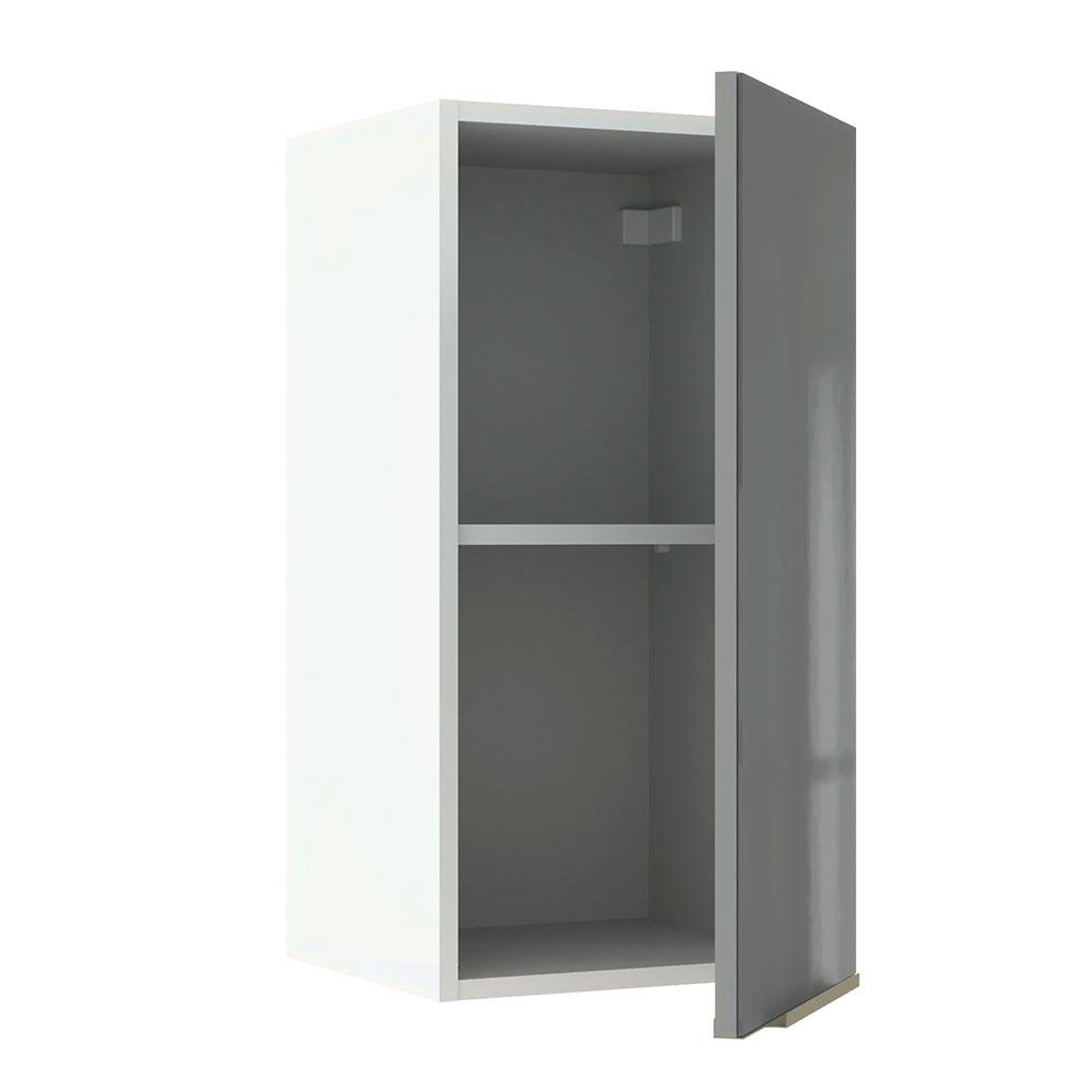 Armário Aéreo Madesa Lux 35 cm 1 Porta - Branco/Cinza