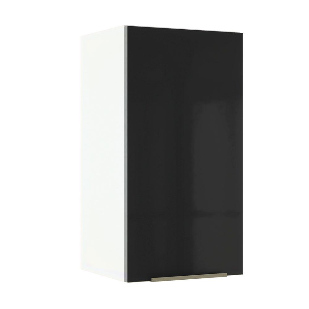 Armário Aéreo Madesa Lux 35 cm 1 Porta - Branco/Preto