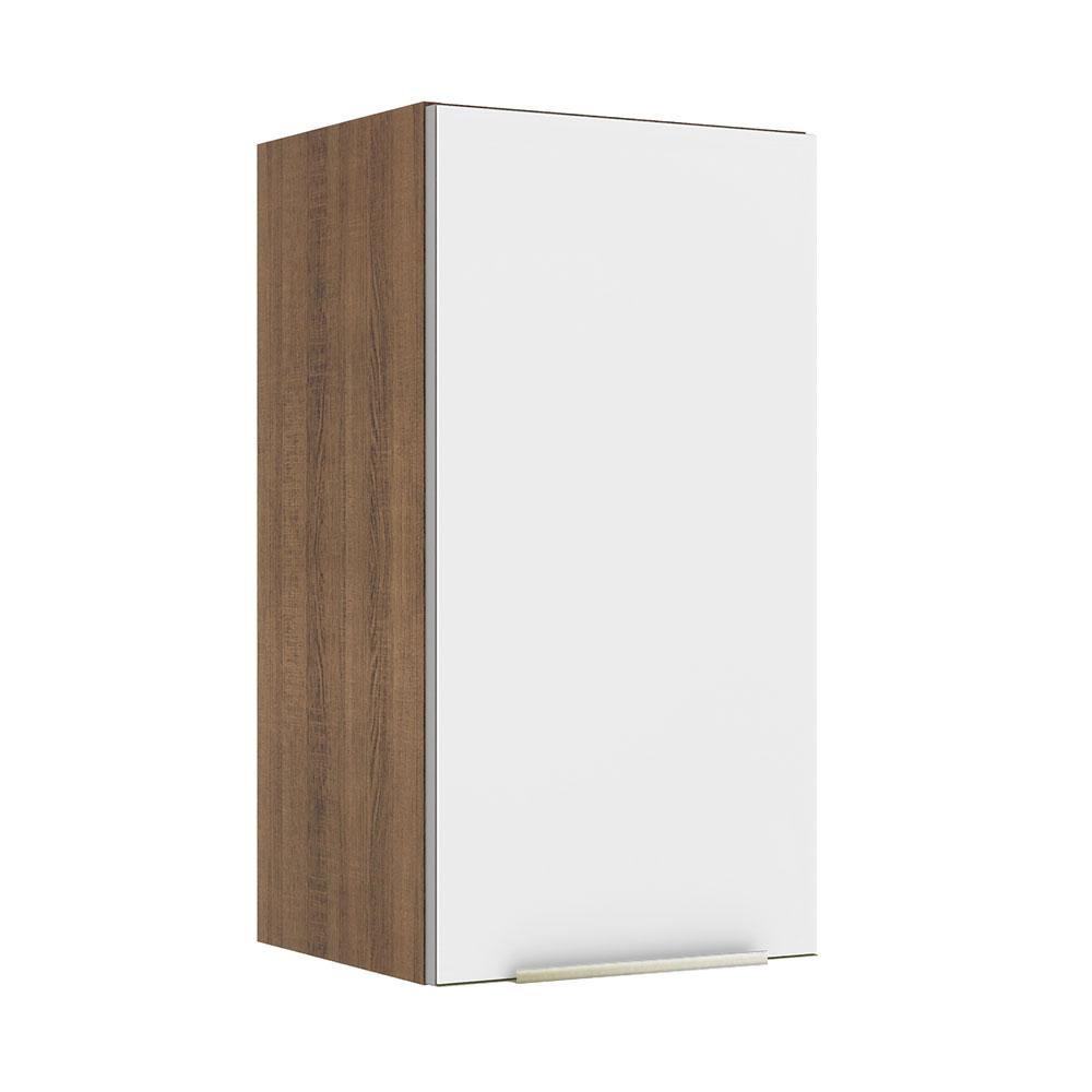 Armário Aéreo Madesa Lux 35 cm 1 Porta - Rustic/Branco Veludo