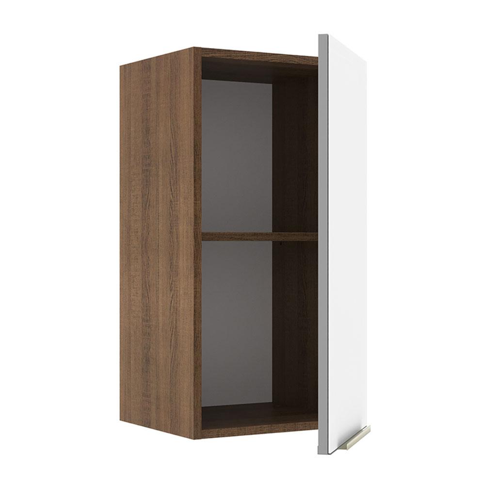 Armário Aéreo Madesa Lux 35 cm 1 Porta - Rustic/Branco Veludo