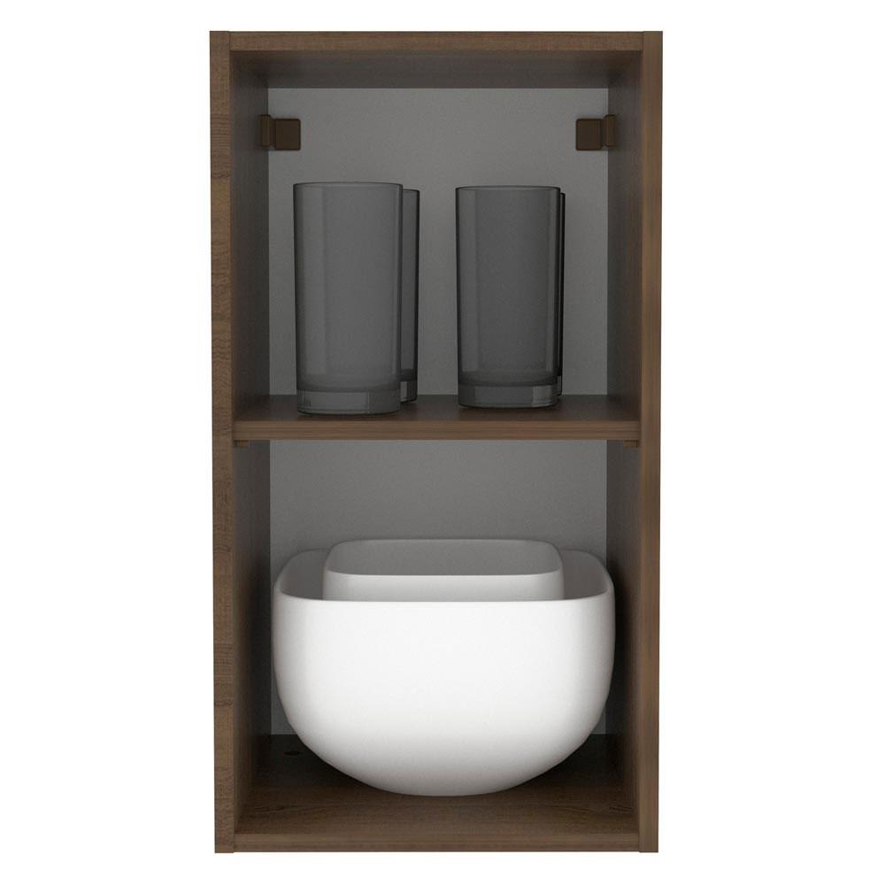 Armário Aéreo Madesa Lux 35 cm 1 Porta - Rustic/Preto
