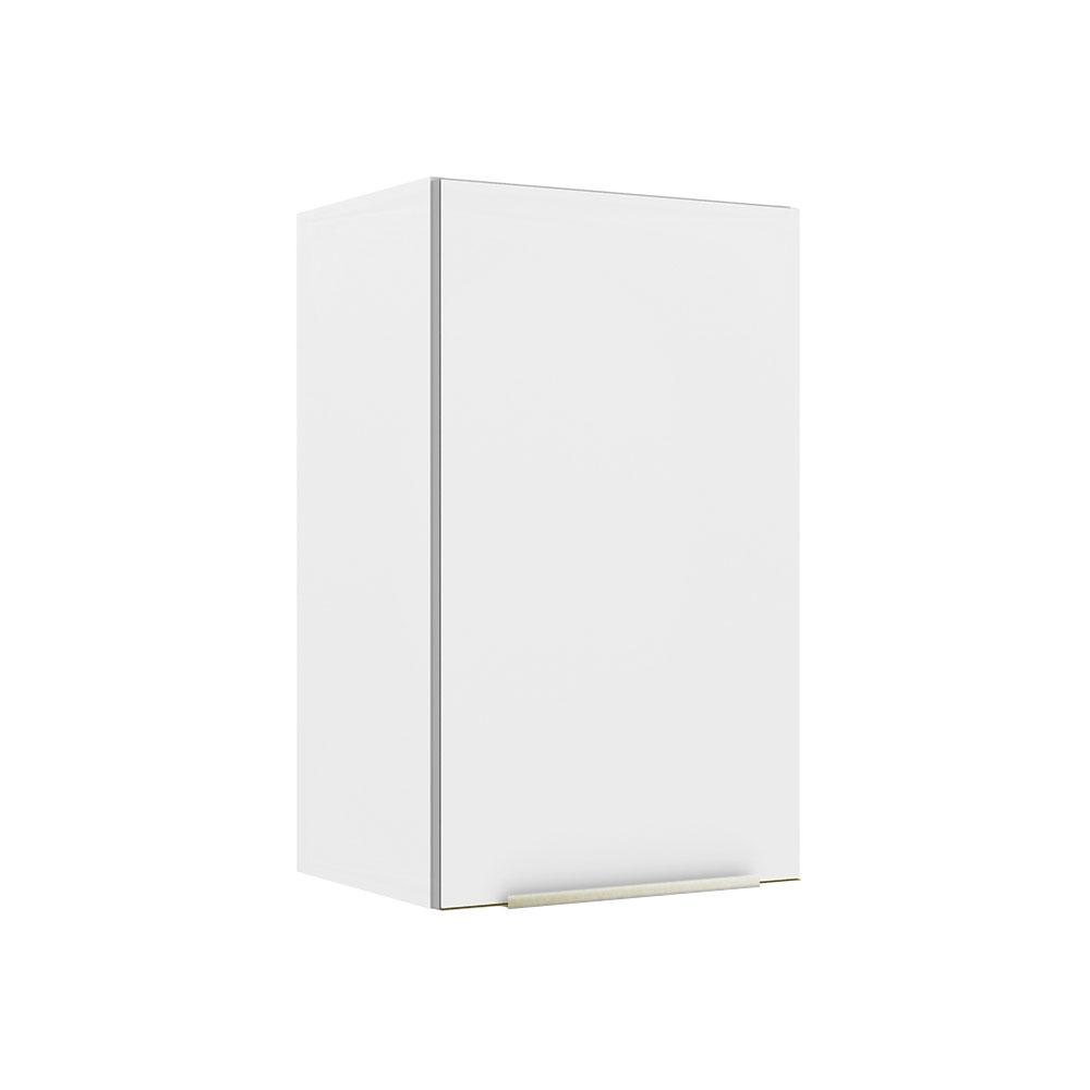 Armário Aéreo Madesa Lux 40 cm 1 Porta - Branco/Branco Veludo