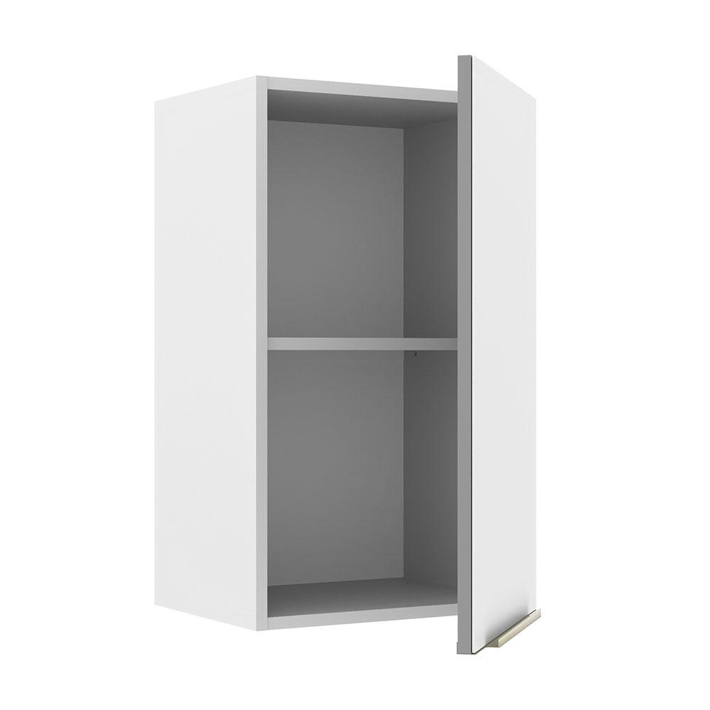 Armário Aéreo Madesa Lux 40 cm 1 Porta - Branco/Branco Veludo