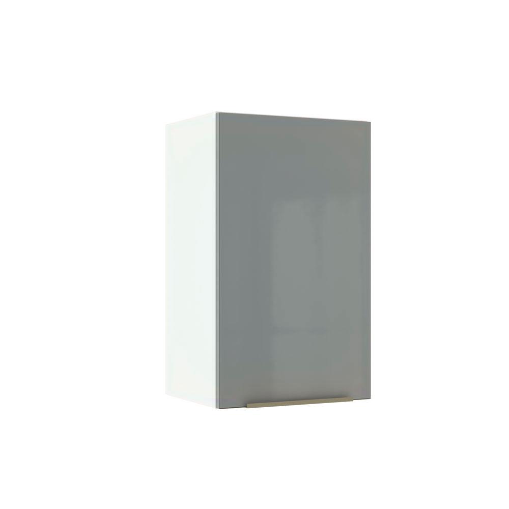 Armário Aéreo Madesa Lux 40 cm 1 Porta - Branco/Cinza