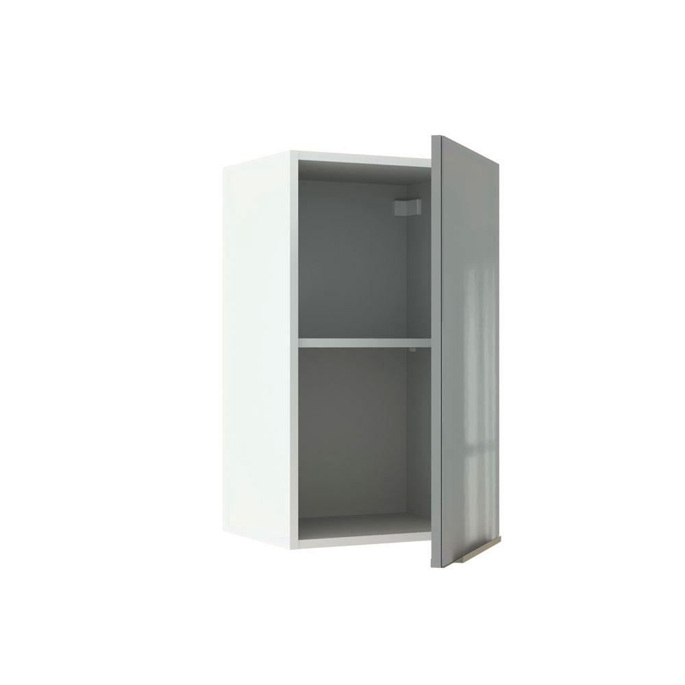 Armário Aéreo Madesa Lux 40 cm 1 Porta - Branco/Cinza