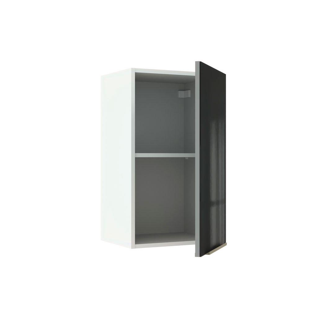 Armário Aéreo Madesa Lux 40 cm 1 Porta - Branco/Preto