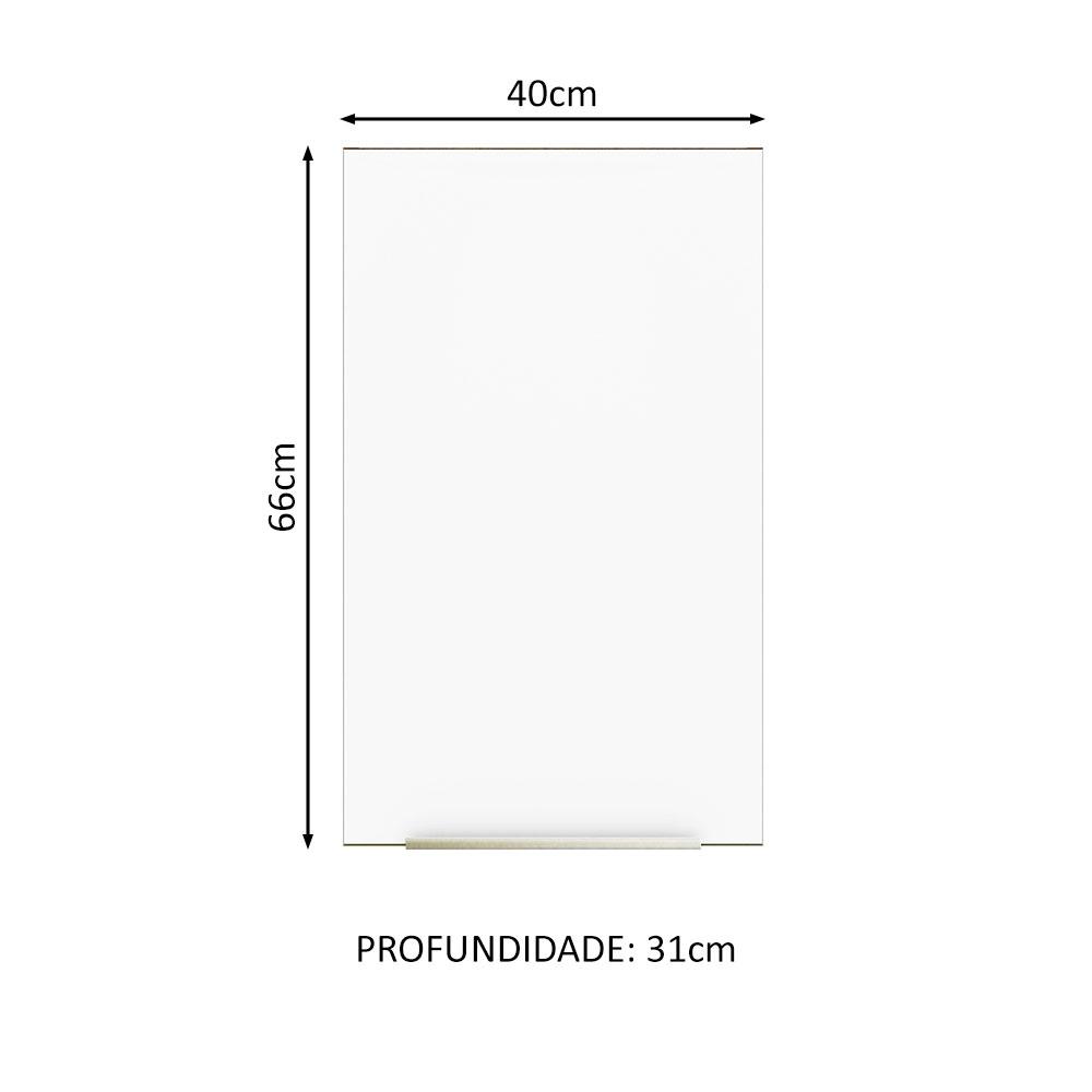 Armário Aéreo Madesa Lux 40 cm 1 Porta - Rustic/Branco Veludo