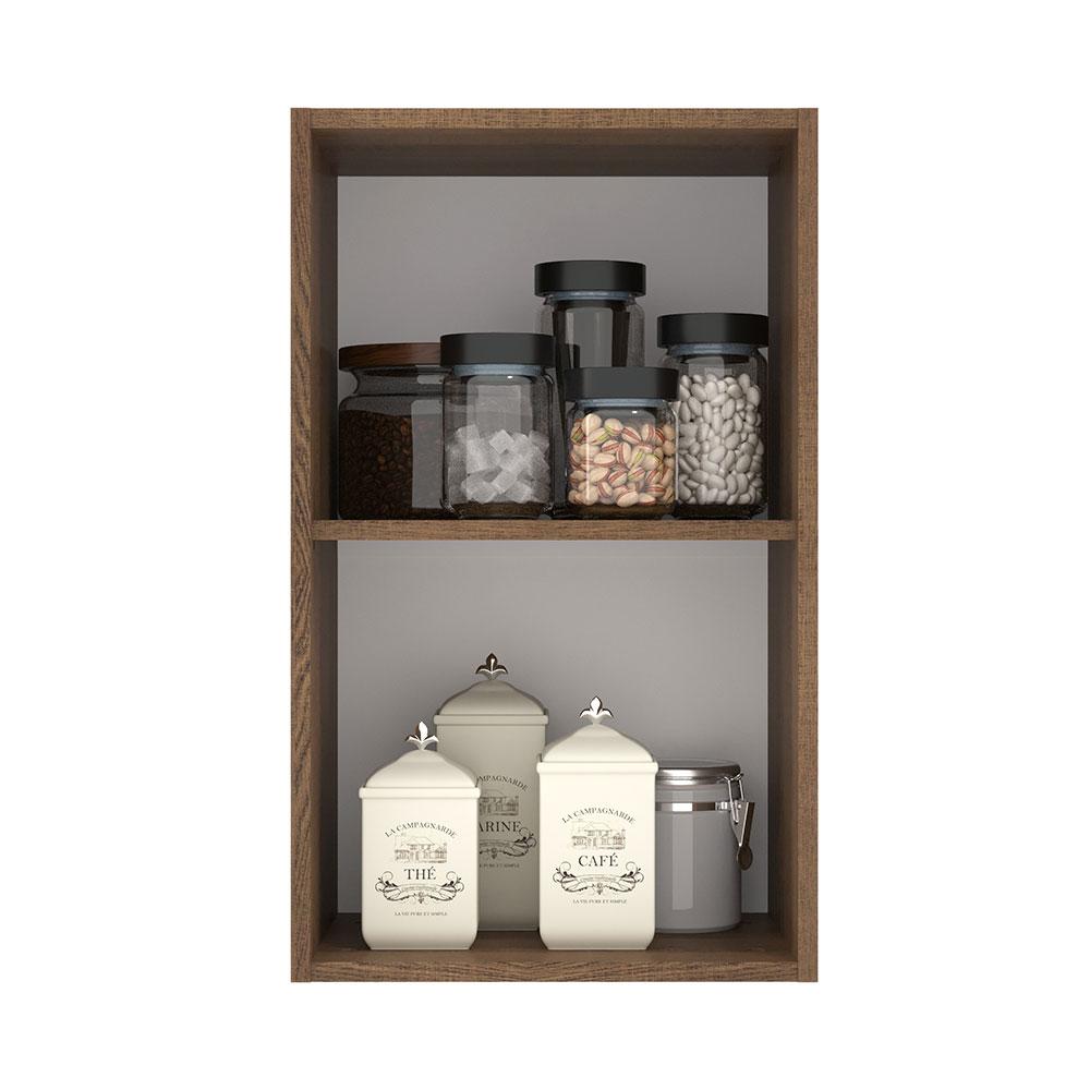 Armário Aéreo Madesa Lux 40 cm 1 Porta - Rustic/Branco Veludo