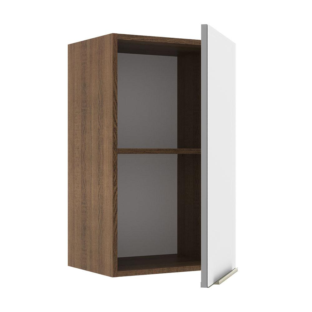 Armário Aéreo Madesa Lux 40 cm 1 Porta - Rustic/Branco Veludo