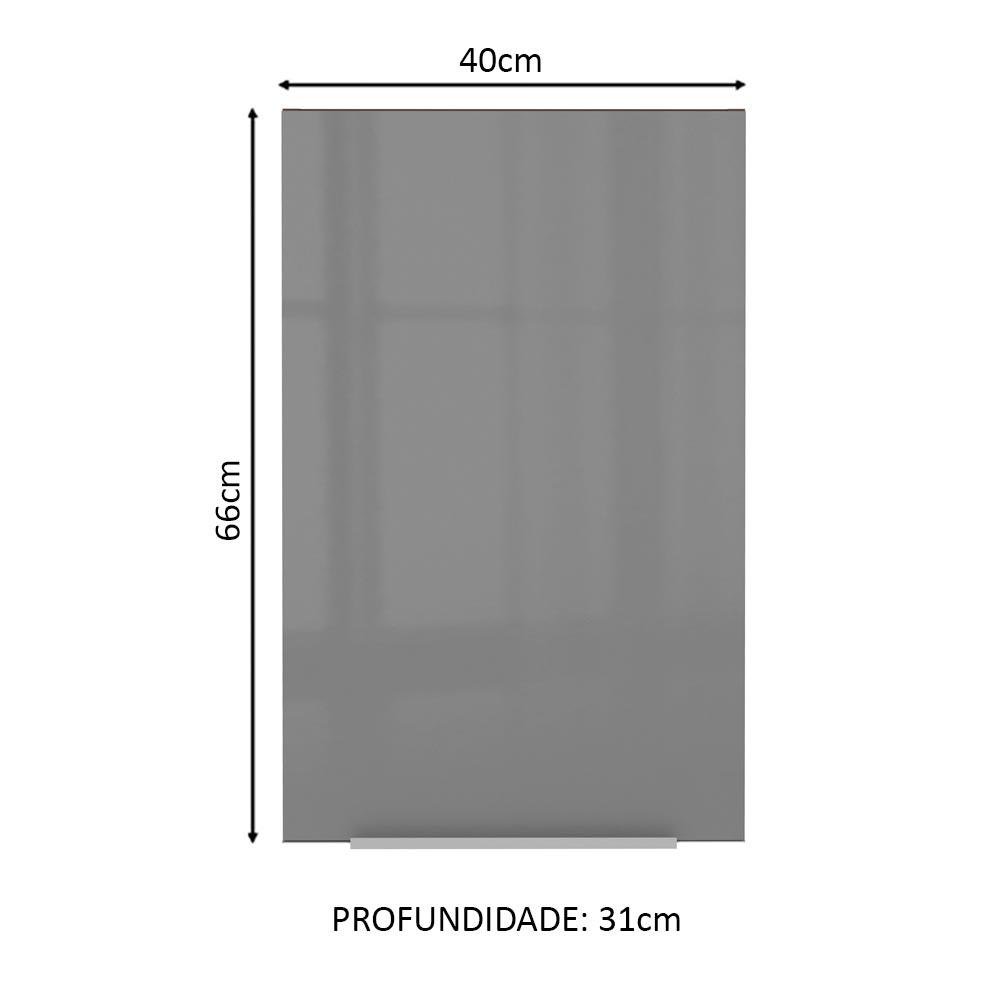 Armário Aéreo Madesa Lux 40 cm 1 Porta - Rustic/Cinza