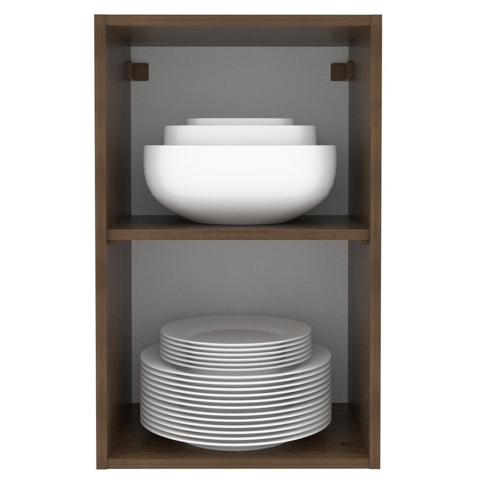 Armário Aéreo Madesa Lux 40 cm 1 Porta - Rustic/Cinza