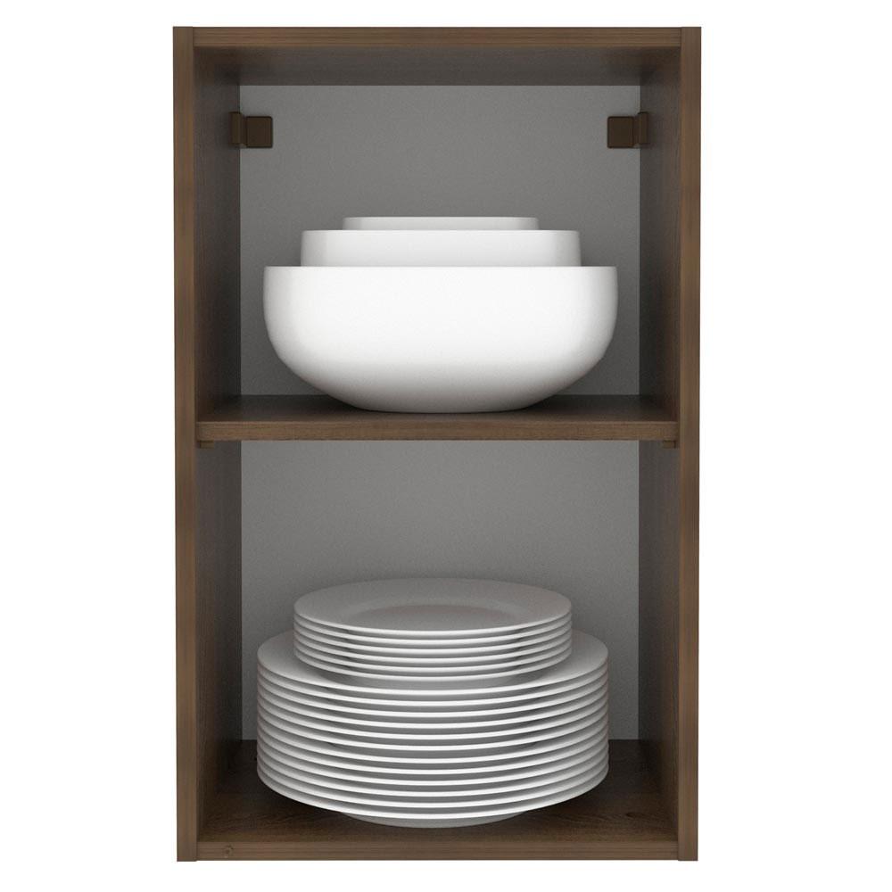 Armário Aéreo Madesa Lux 40 cm 1 Porta - Rustic/Preto