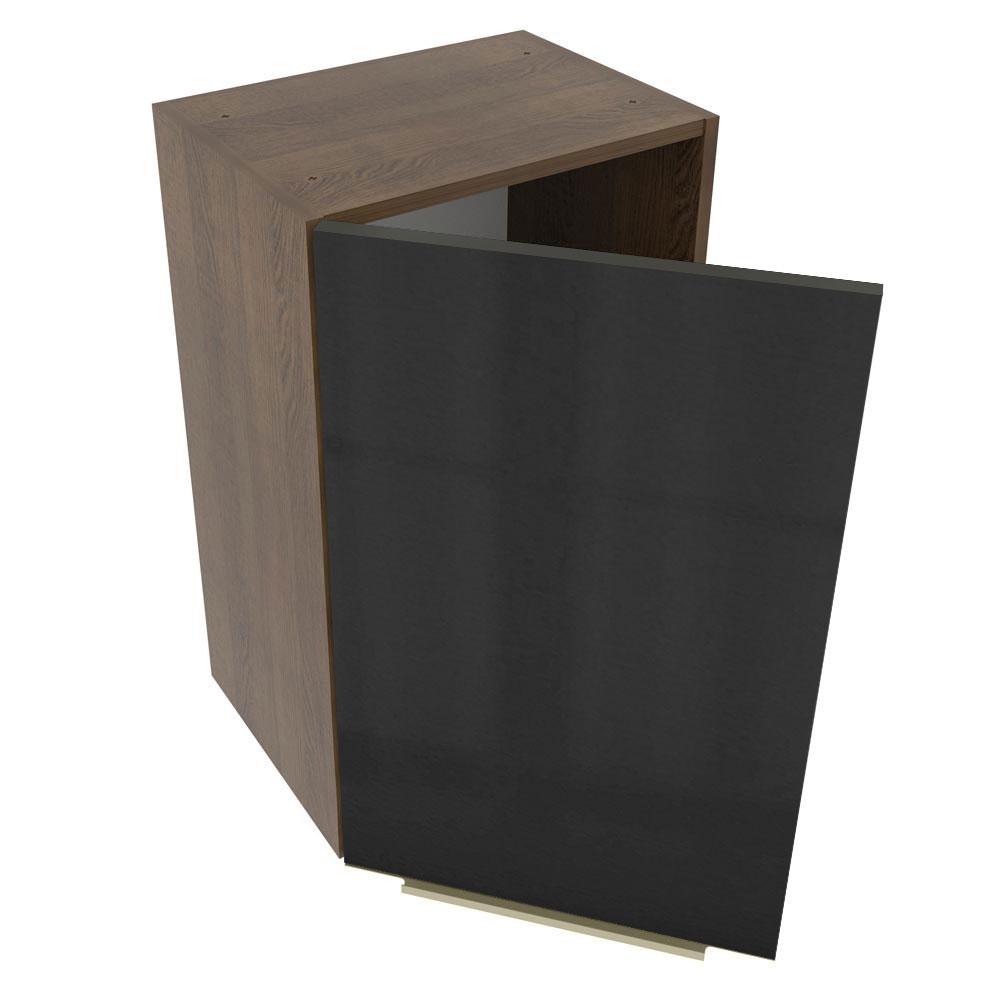 Armário Aéreo Madesa Lux 40 cm 1 Porta - Rustic/Preto