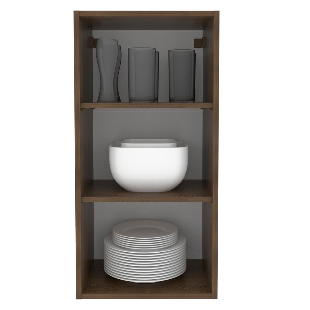 Armário Aéreo Madesa Lux 40 x 83 cm 1 Porta - Rustic/Cinza