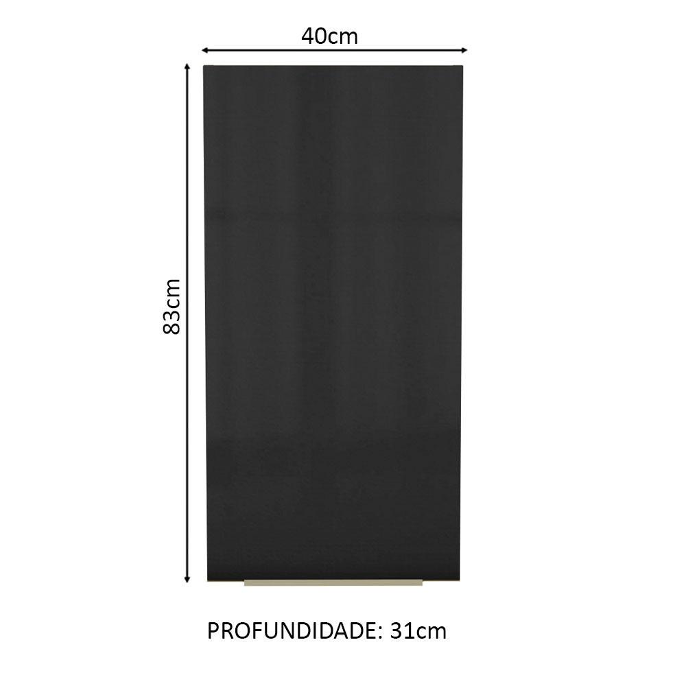 Armário Aéreo Madesa Lux 40 x 83 cm 1 Porta - Rustic/Preto