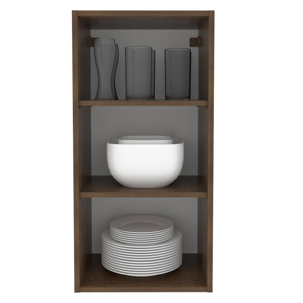 Armário Aéreo Madesa Lux 40 x 83 cm 1 Porta - Rustic/Preto