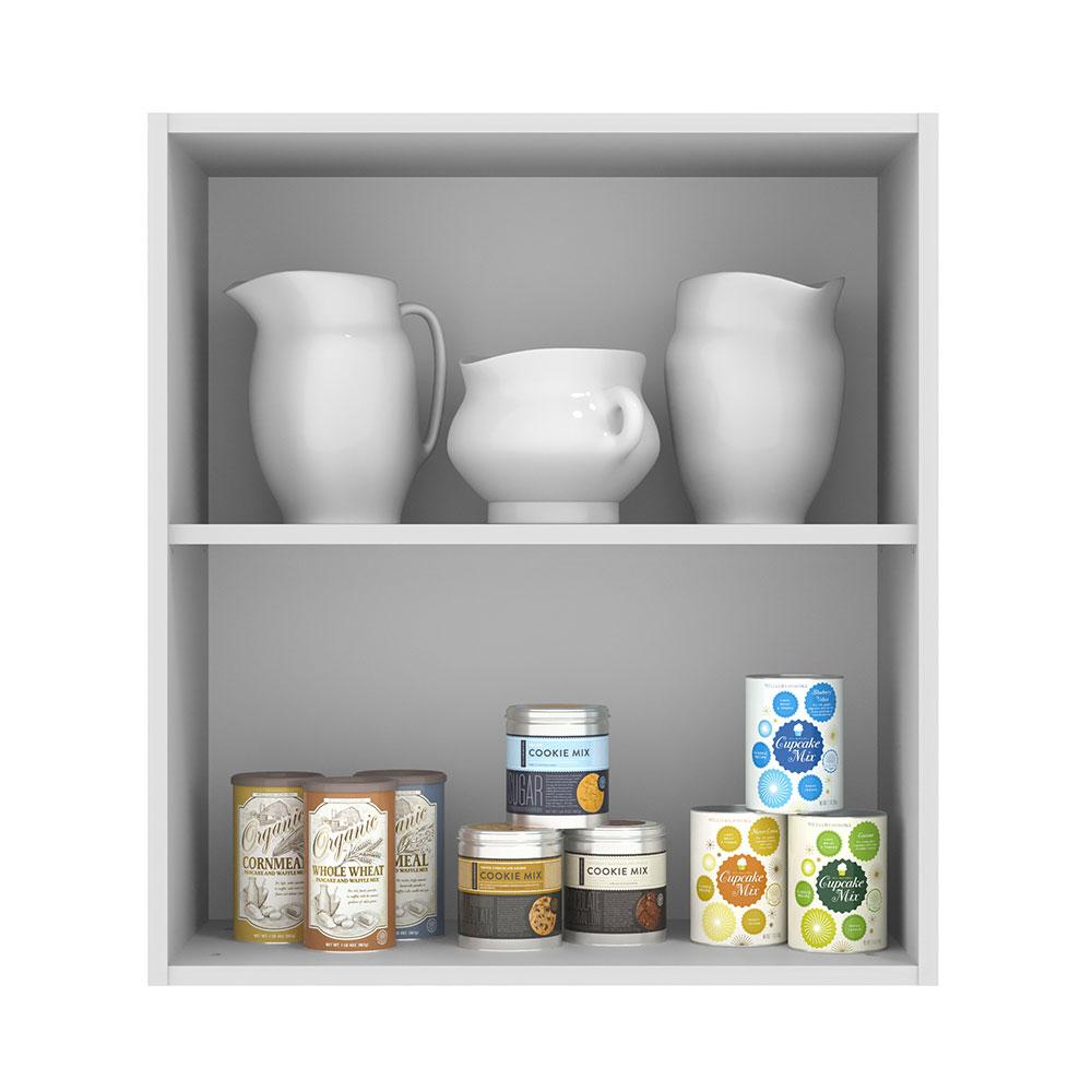 Armário Aéreo Madesa Lux 60 cm 1 Porta - Branco/Branco Veludo