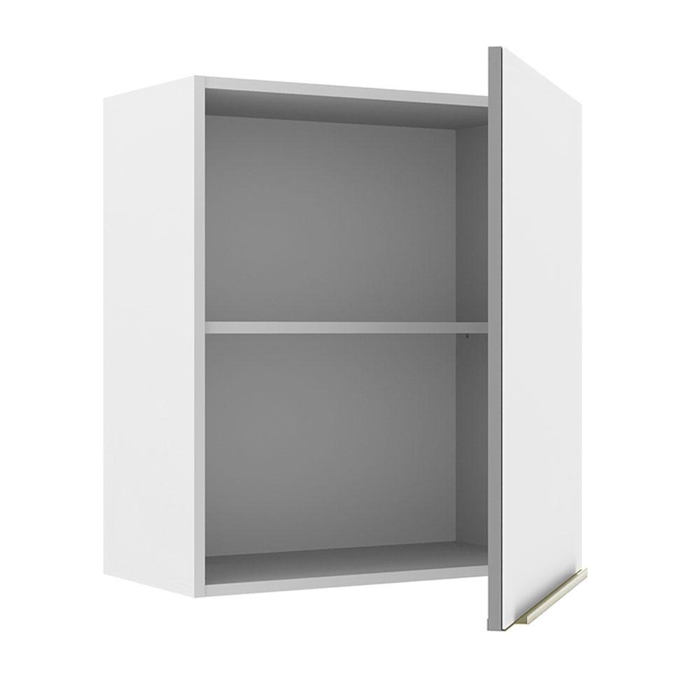 Armário Aéreo Madesa Lux 60 cm 1 Porta - Branco/Branco Veludo