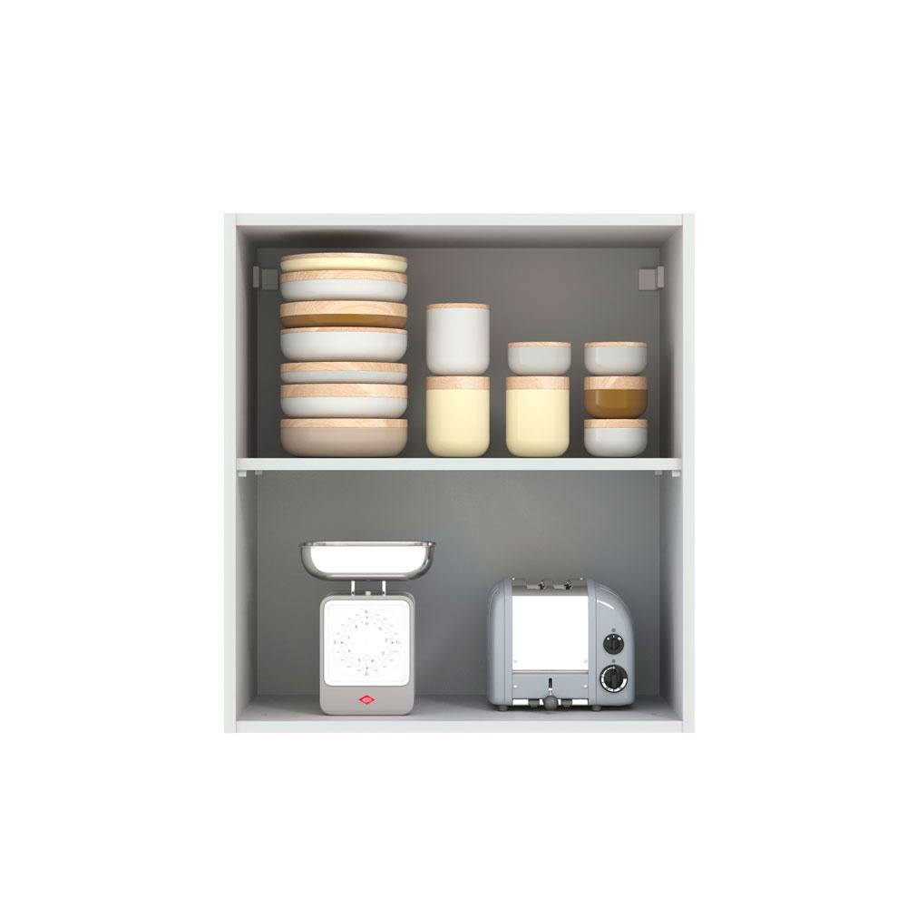 Armário Aéreo Madesa Lux 60 cm 1 Porta - Branco/Cinza