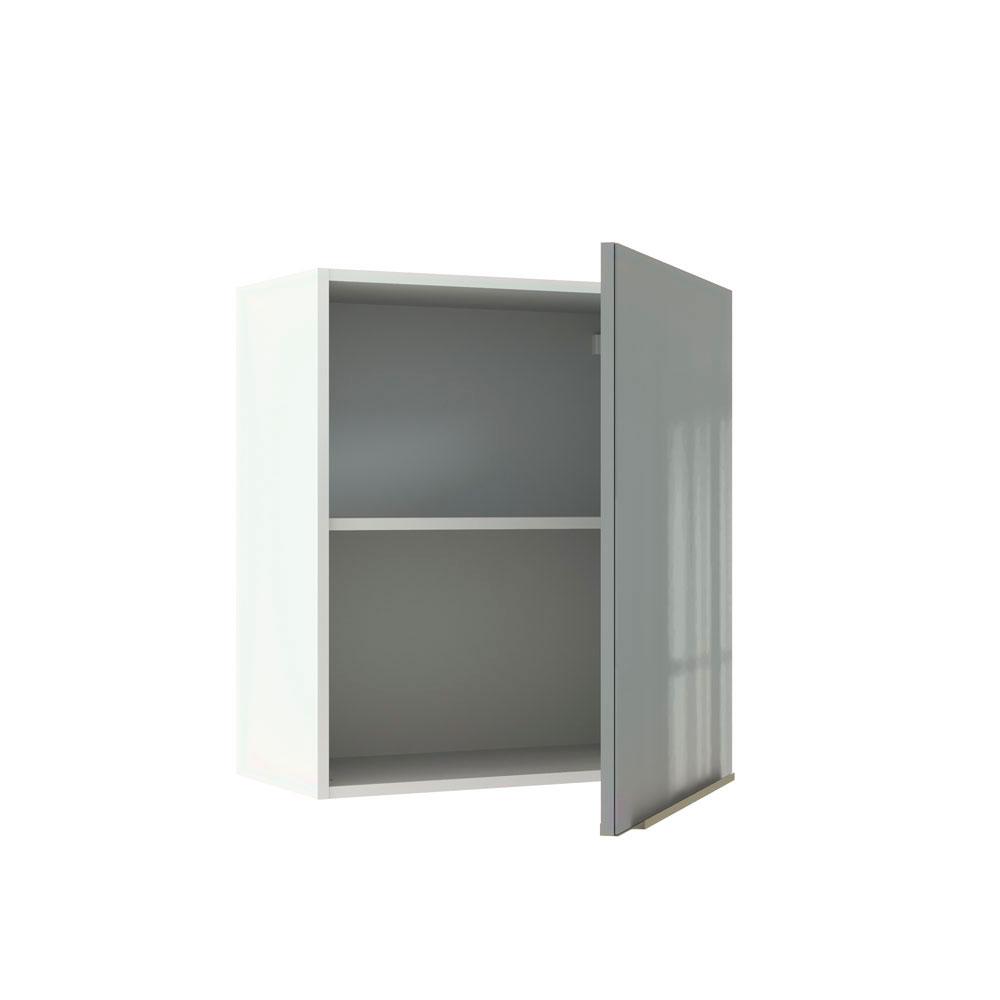 Armário Aéreo Madesa Lux 60 cm 1 Porta - Branco/Cinza