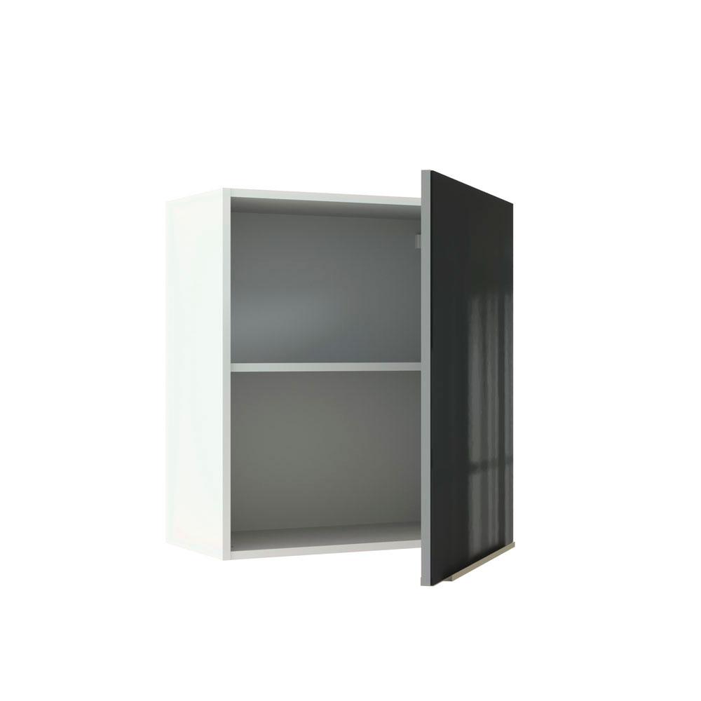 Armário Aéreo Madesa Lux 60 cm 1 Porta - Branco/Preto
