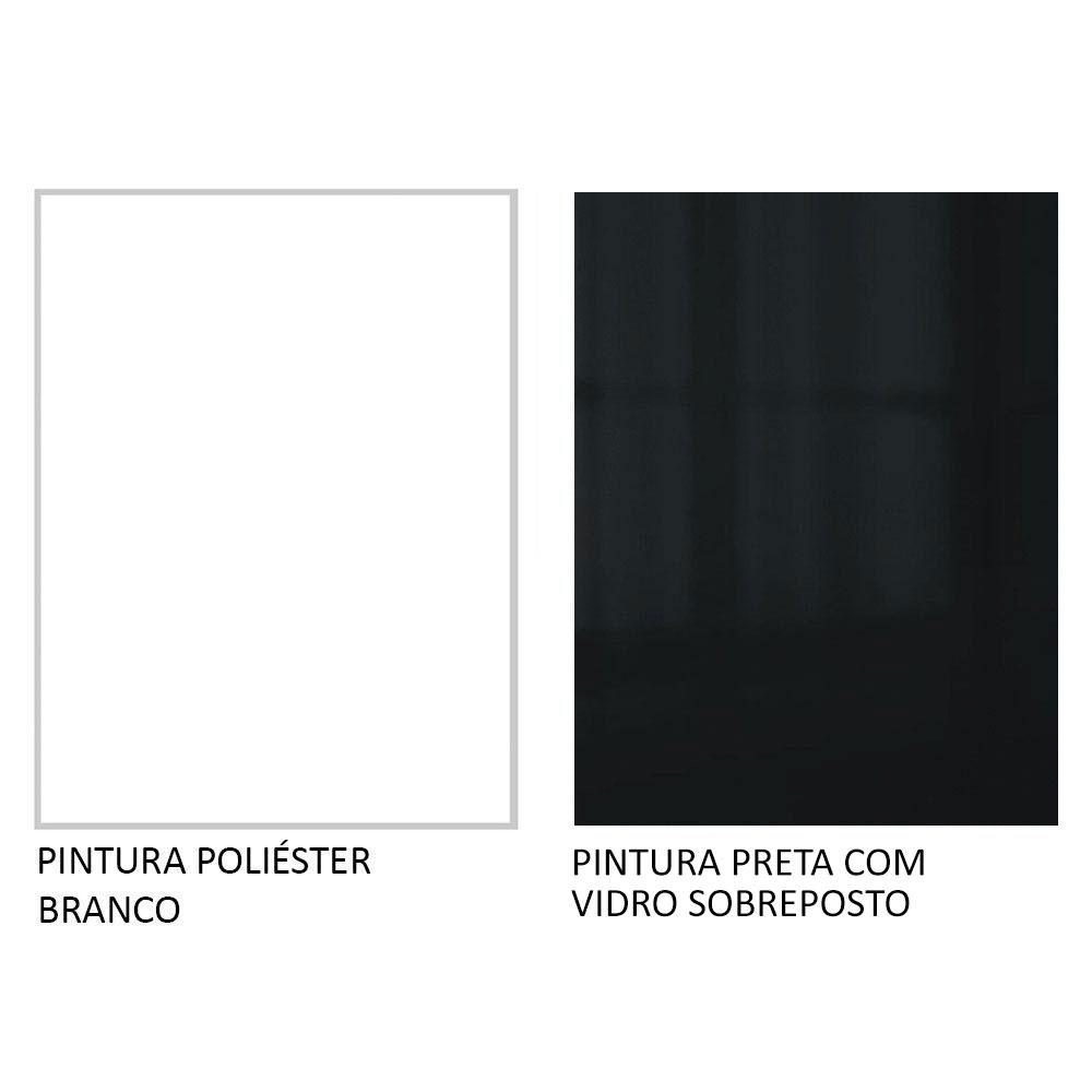 Armário Aéreo Madesa Lux 60 cm 1 Porta - Branco/Preto