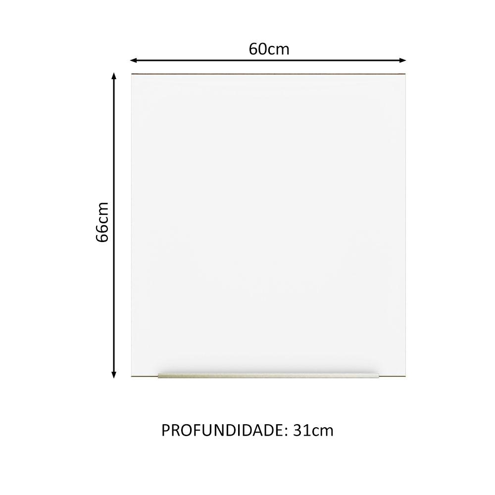 Armário Aéreo Madesa Lux 60 cm 1 Porta - Rustic/Branco Veludo
