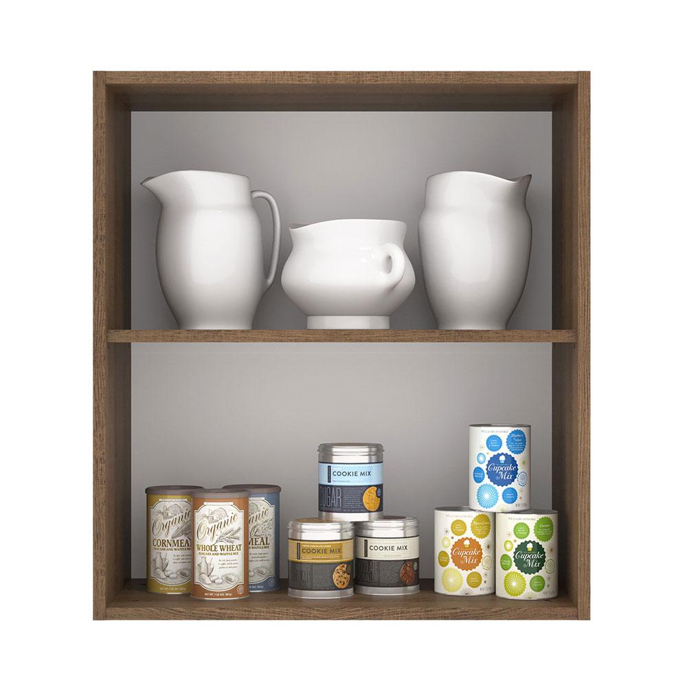 Armário Aéreo Madesa Lux 60 cm 1 Porta - Rustic/Branco Veludo