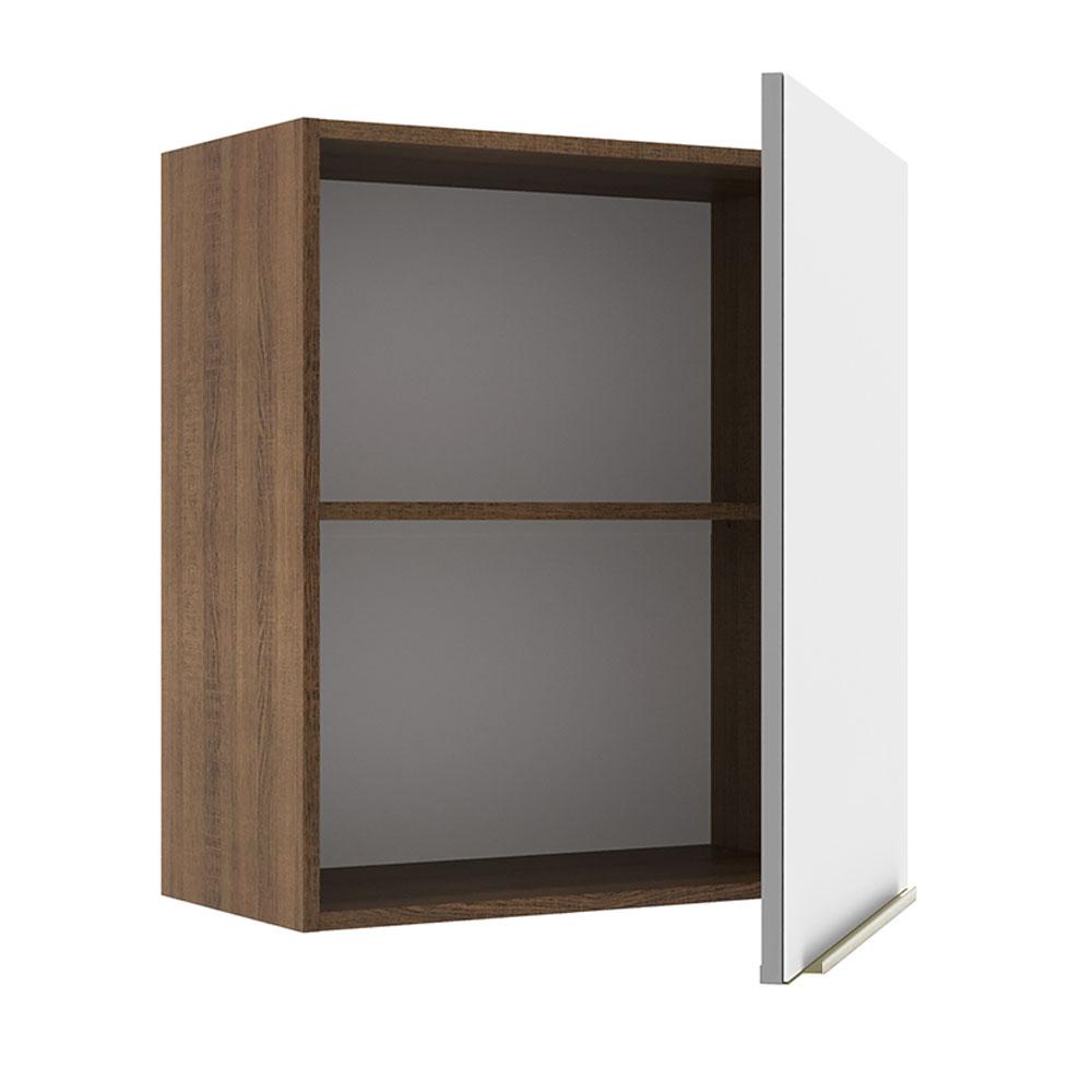 Armário Aéreo Madesa Lux 60 cm 1 Porta - Rustic/Branco Veludo