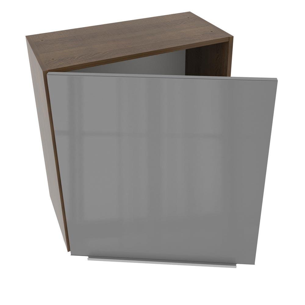 Armário Aéreo Madesa Lux 60 cm 1 Porta - Rustic/Cinza