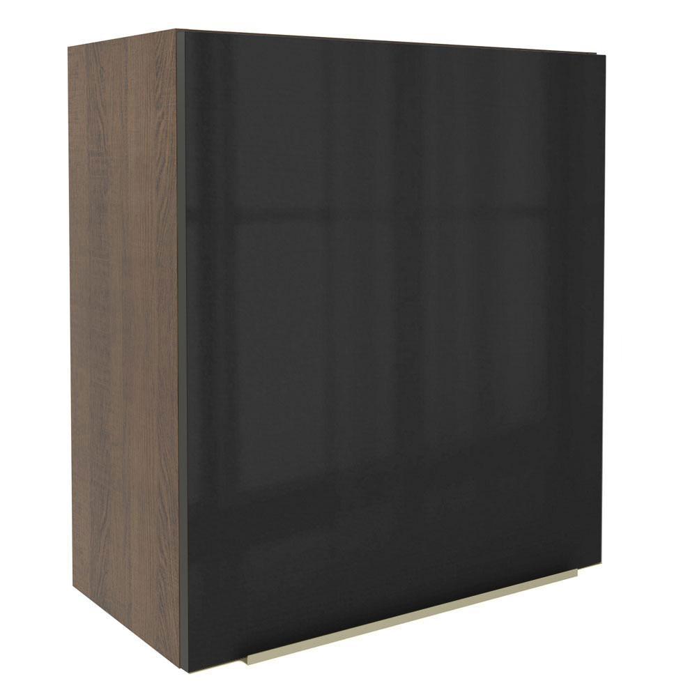 Armário Aéreo Madesa Lux 60 cm 1 Porta - Rustic/Preto