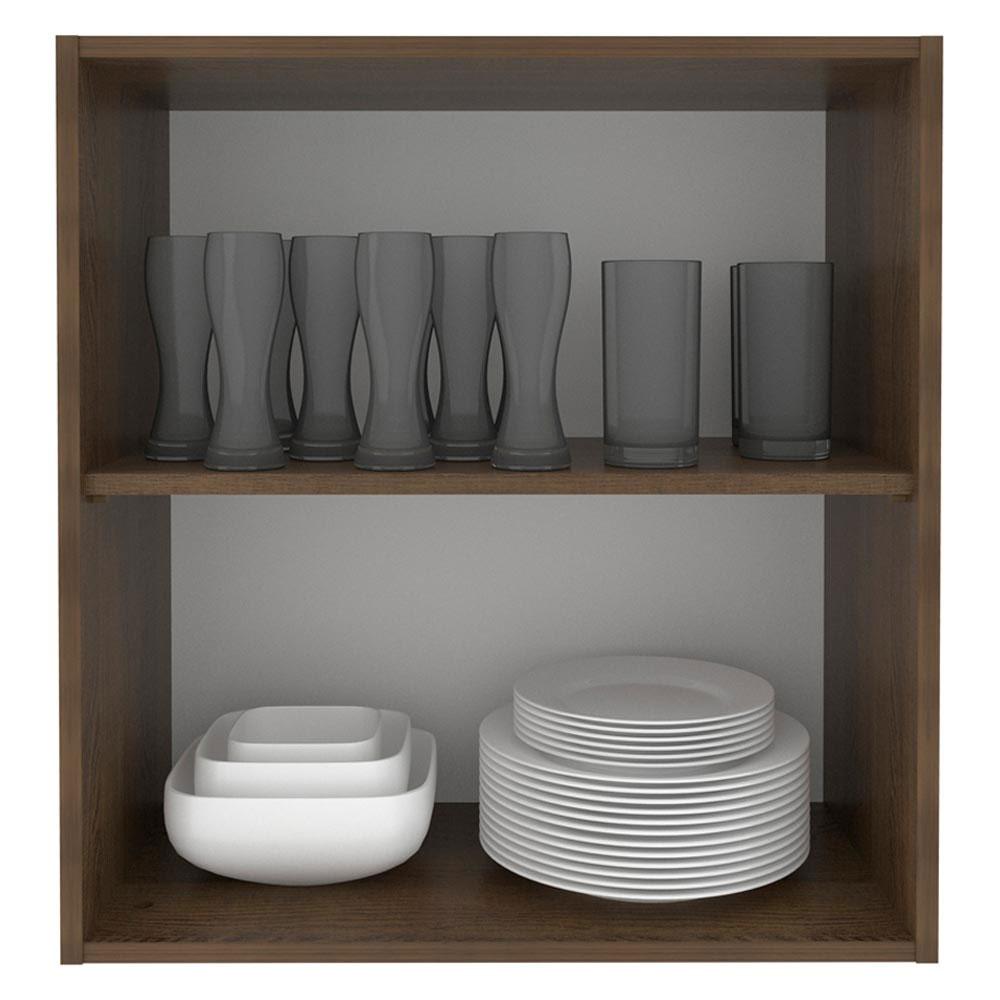 Armário Aéreo Madesa Lux 60 cm 1 Porta - Rustic/Preto