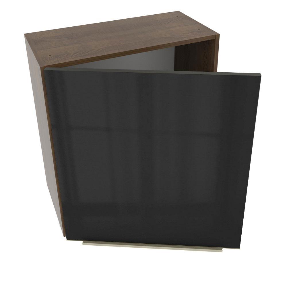 Armário Aéreo Madesa Lux 60 cm 1 Porta - Rustic/Preto