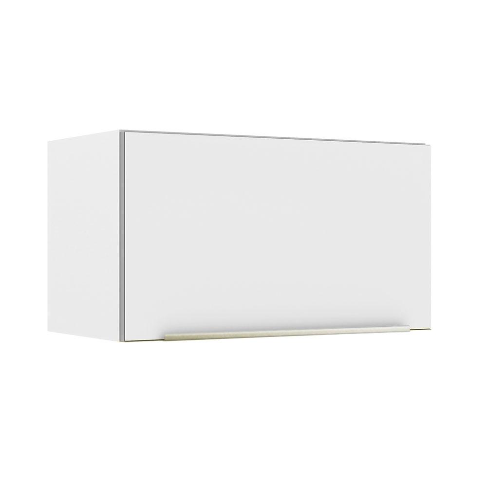 Armário Aéreo Madesa Lux 60 cm 1 Porta Basculante - Branco/Branco Veludo