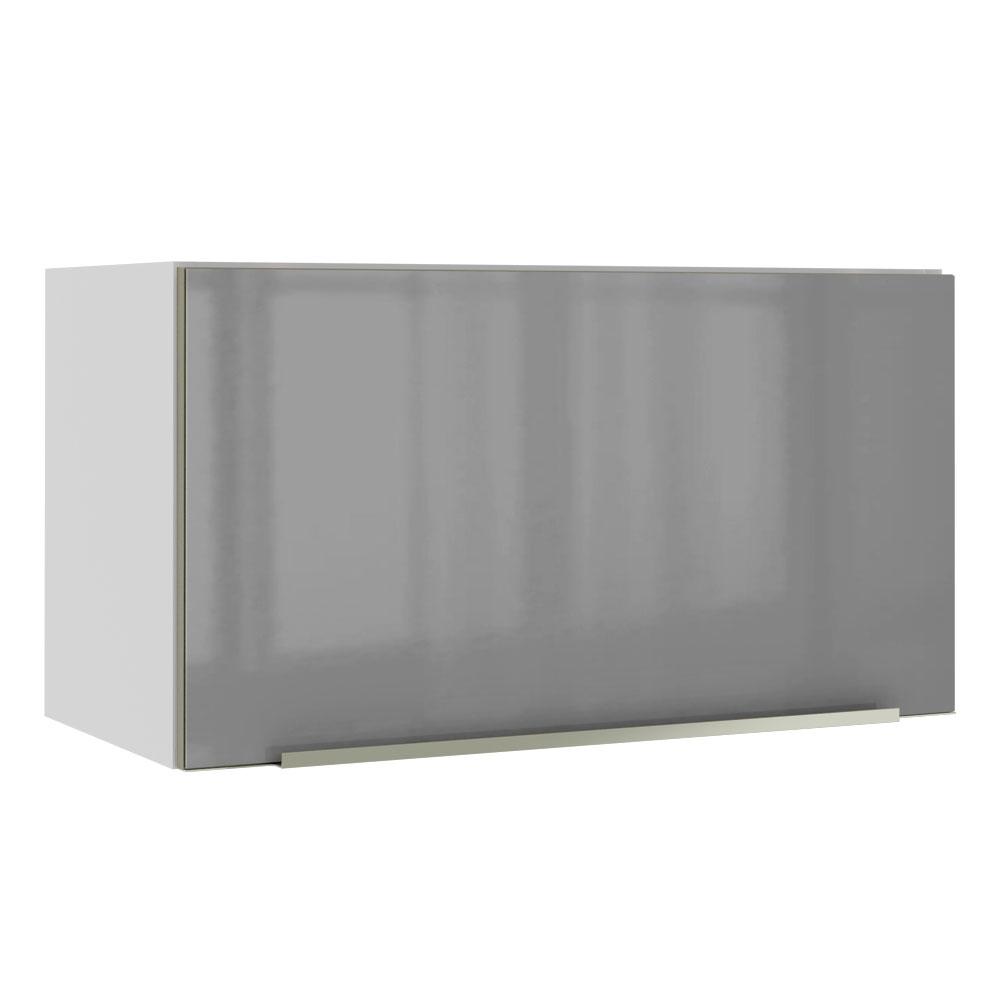 Armário Aéreo Madesa Lux 60 cm 1 Porta Basculante - Branco/Cinza