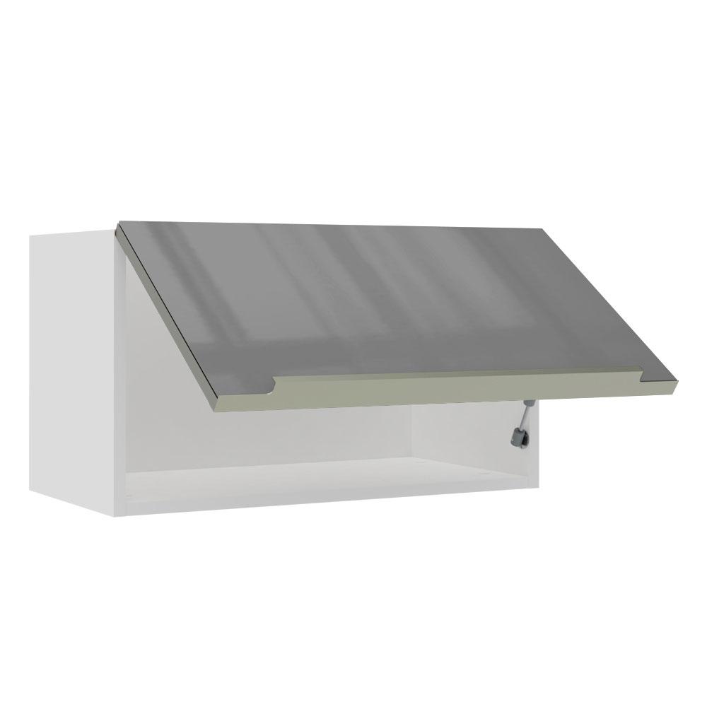 Armário Aéreo Madesa Lux 60 cm 1 Porta Basculante - Branco/Cinza