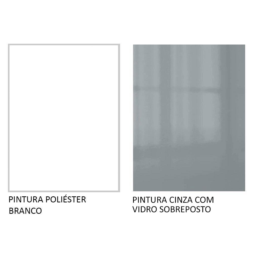 Armário Aéreo Madesa Lux 60 cm 1 Porta Basculante - Branco/Cinza