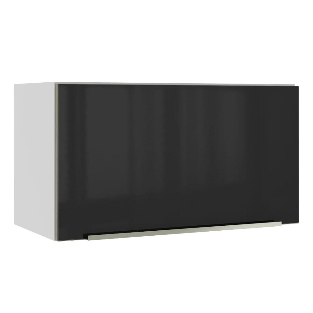 Armário Aéreo Madesa Lux 60 cm 1 Porta Basculante - Branco/Preto